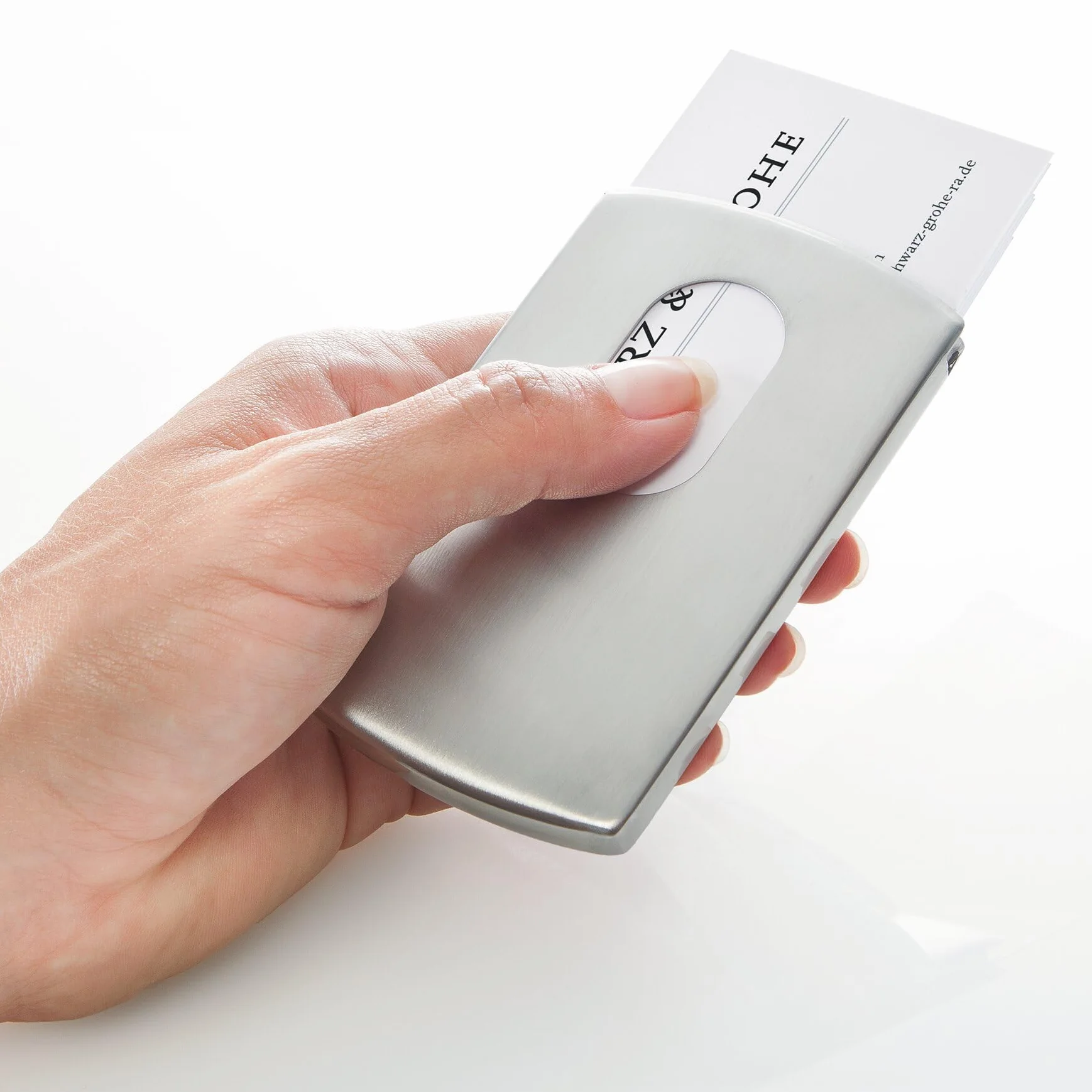 SIGEL VZ120 Visitenkarten-Etui silber, aus hochwertigem Edelstahl