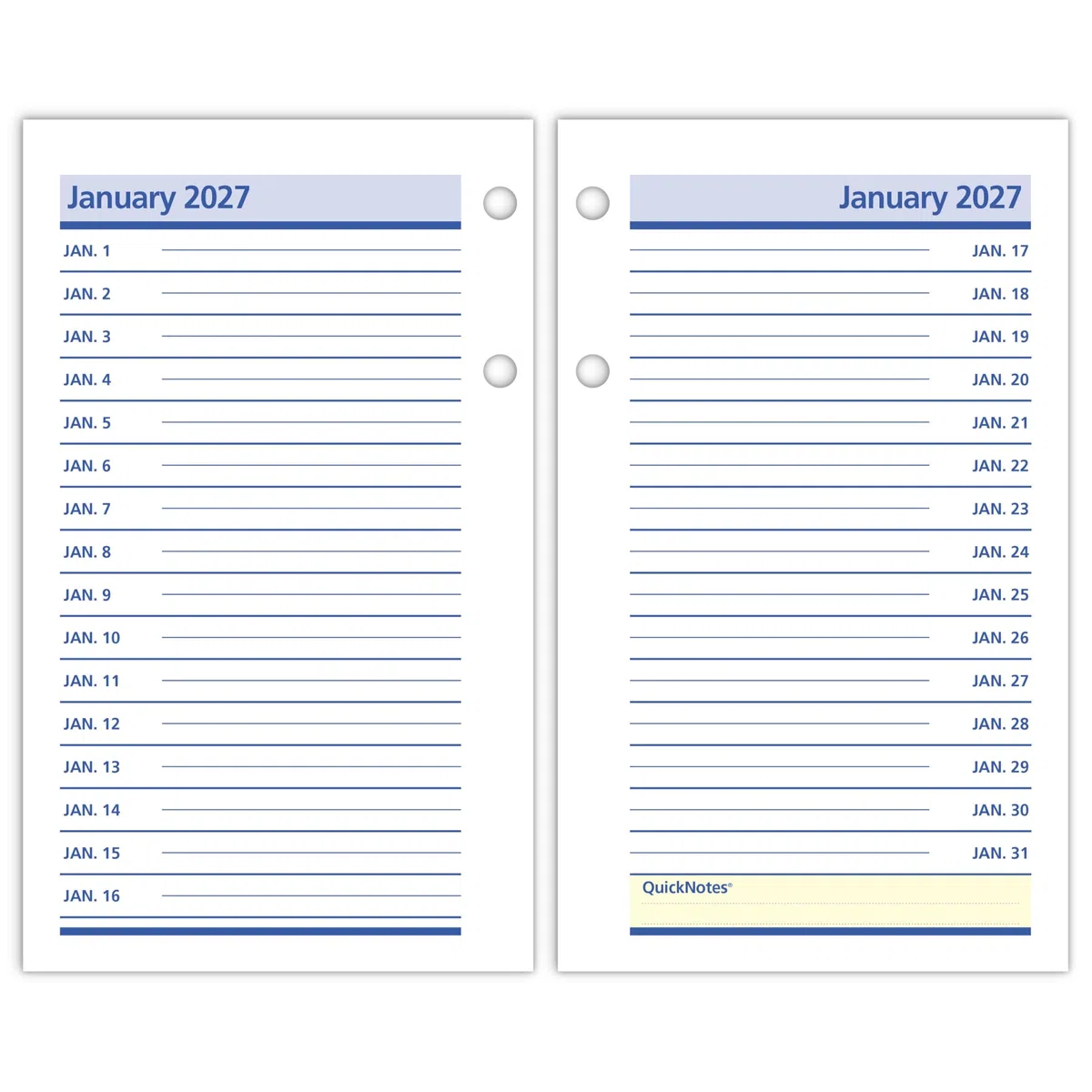 AT-A-GLANCE 2026 Tischkalender Nachfüllung, täglich, 8,9 x 15,2 cm, Standard, lose Blätter, QuickNotes (E5175026)