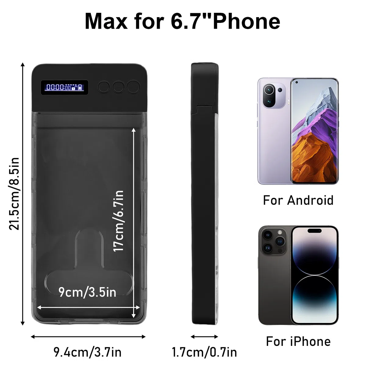 Handy-Sperrbox mit Timer, Handy Safe mit Zeitschloss,Handy Gefängnis mit Timer, Telefonschlossbox mit Timer, Telefongefängnis für iPhone/Android-Handy Max 17cm, Hilft Erwachsenen/Kinder, Telefonsucht