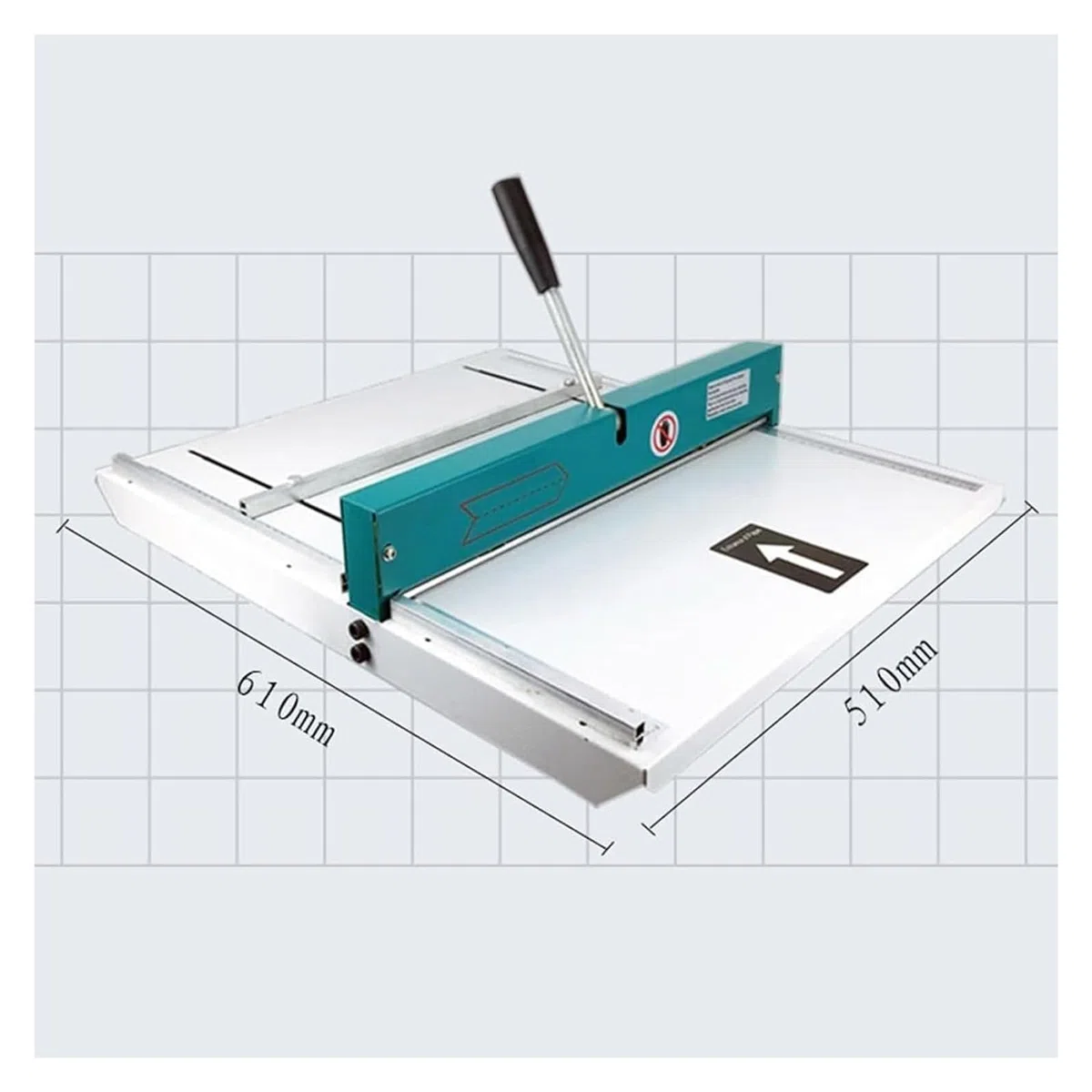 Manuelle Papierfalzmaschine, 480 mm, mit Positionierungslineal, hochfester Falzfalter, 0,8 mm Einkerbungstiefe für Büro und Zuhause