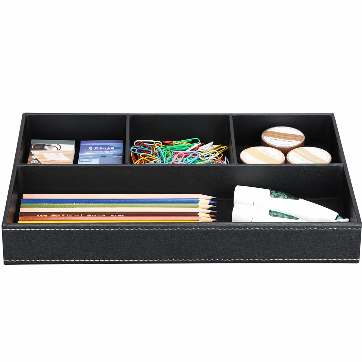 KINGFOM™ Leder Stiftablagen (Schwarz)