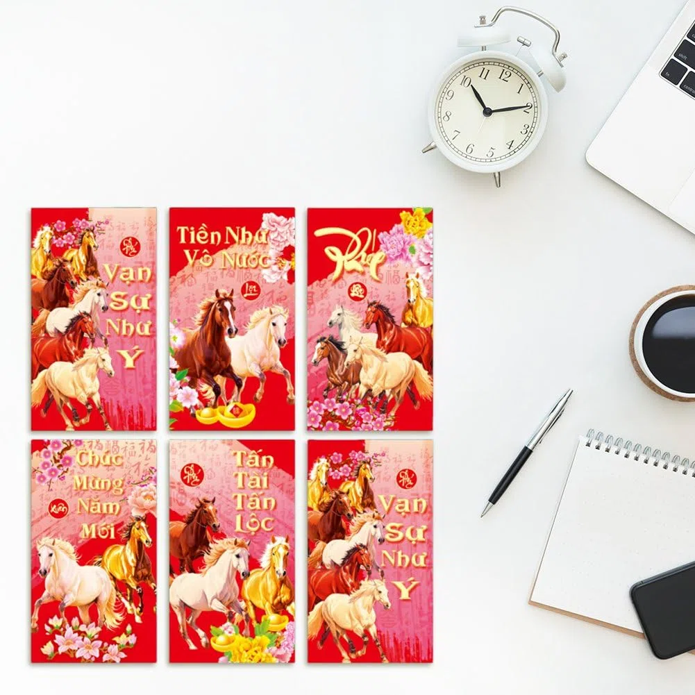 30 Stück Rote Umschläge Zum Vietnamesischen Jahr, Geldumschläge Zum Frühlingsfest, Für Bargeld, Elegante Designstile Für Feiern