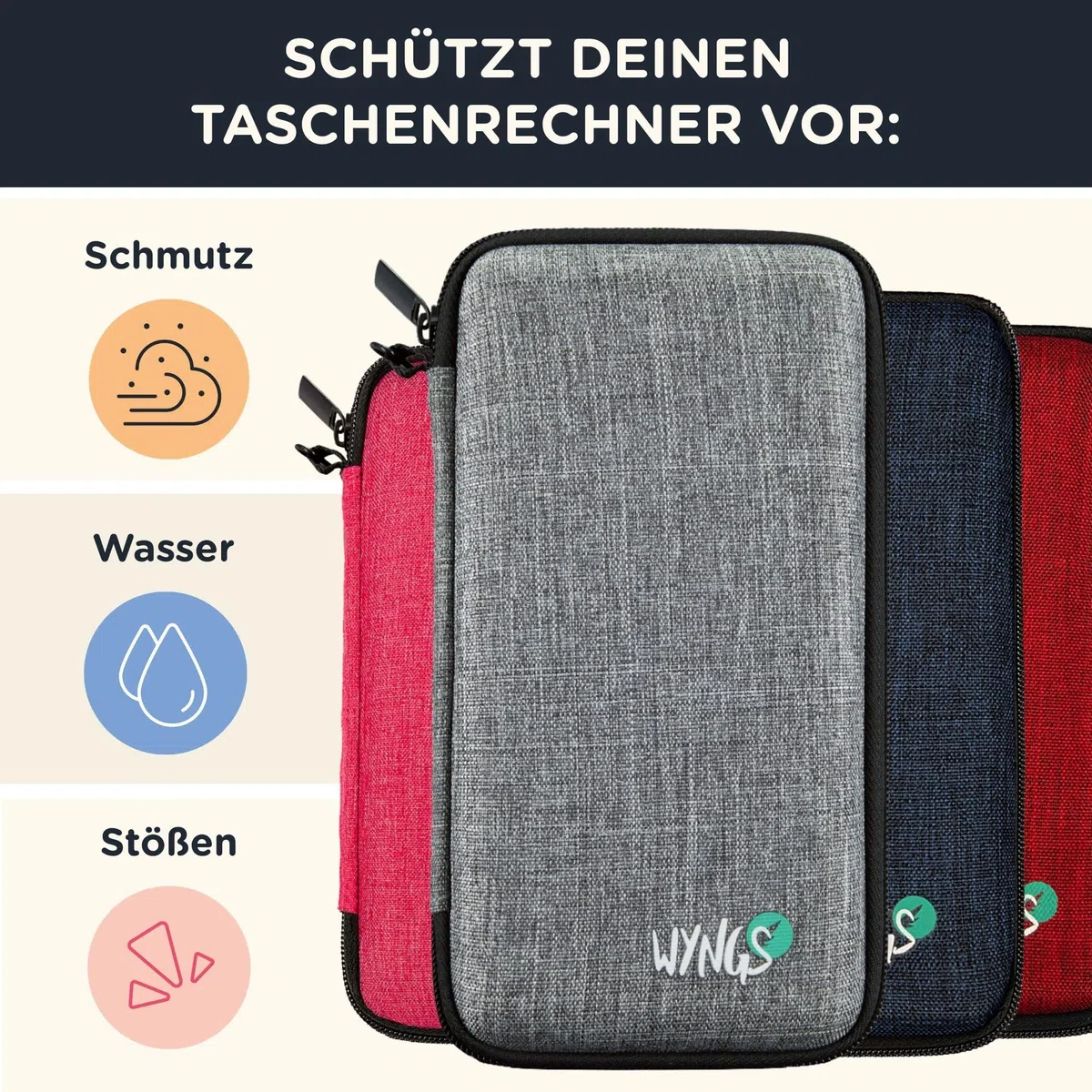 TI-84 Evo-T inkl. WYNGS Schutztasche Rot - Grafikrechner - Basic Set