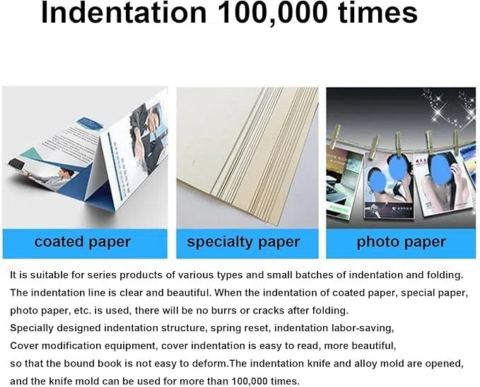 Manuelle Falzmaschine für Papier, A4/A3 Faltmaschine für Büro, Heavy Duty Papierordner zum Ritzen und Knittern