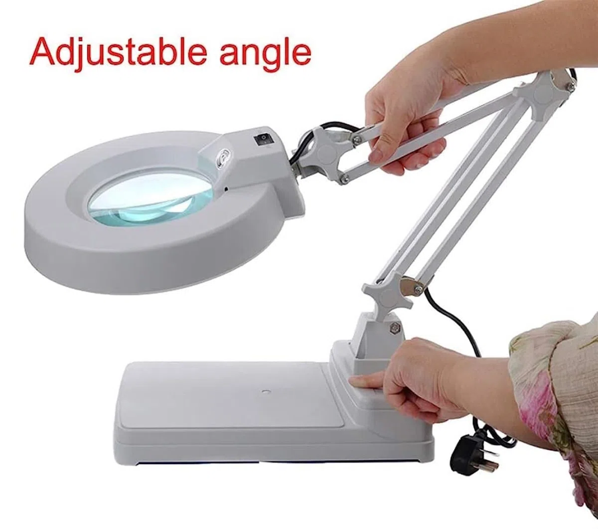 Vergrößerungsglas, 10-fache LED-Beleuchtung, freihändige Vergrößerungsglas mit LED-Lampenständer, höhenverstellbares Tisch- und Schreibtischvergrößerungsglas mit Beleucht,