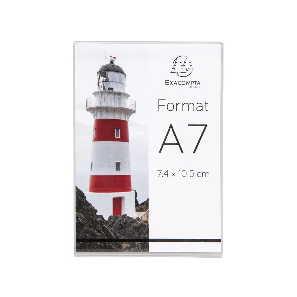 Exacompta 87058HD 10er Pack Prospekthalter DIN A7 Hoch zum Aufstellen aus stoßfestem Acryl Tischaufsteller Flyerhalter glasklar