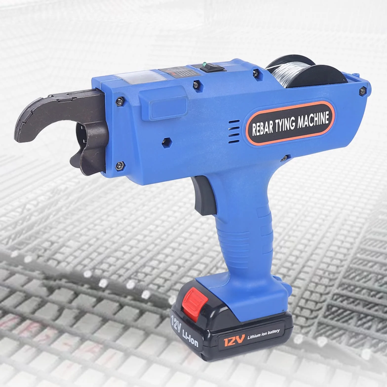 Elektrische Rebar Bindemaschine Bindegerät für Stahlbandbindung mit Lithium-Ionen-Akkus, 0,8mm Draht, 12V, 4500mAh Kapazität | Baustellenwerkzeug