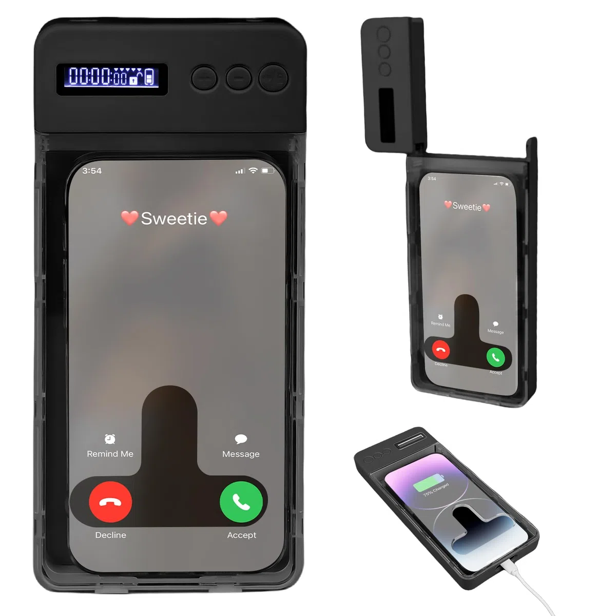 Handy-Sperrbox mit Timer, Handy Safe mit Zeitschloss,Handy Gefängnis mit Timer, Telefonschlossbox mit Timer, Telefongefängnis für iPhone/Android-Handy Max 17cm, Hilft Erwachsenen/Kinder, Telefonsucht