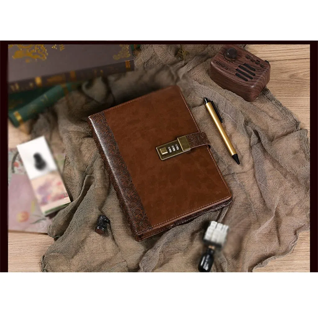 Tagebuch, A5-Binder, Notizbuch mit Schloss, Spiralringe, Notizblock, Skizzenbuch (einfarbig, Talla ?nica)