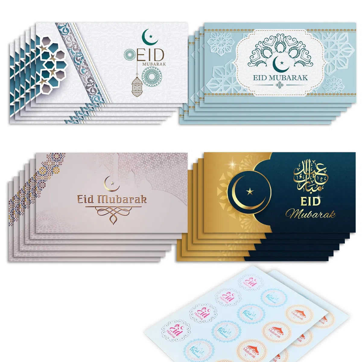 Eid Money Umschläge, 24 Stück Eid Money Wallets Geldumschläge für Bargeld, Eid Mubarak Geldumschläge, Eid Money Wallet Geschenkumschläge für Geld