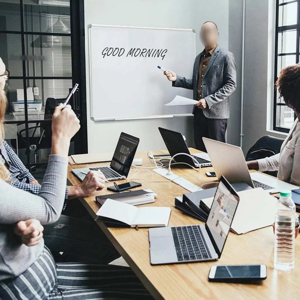 Whiteboard Magnetische doppelseitige Schreibtafel mit silbernem Rahmen aus Aluminiumlegierung, kann horizontal oder vertikal für das Büro zu Hause aufgestellt Werden (Silber 60 x 45 cm)