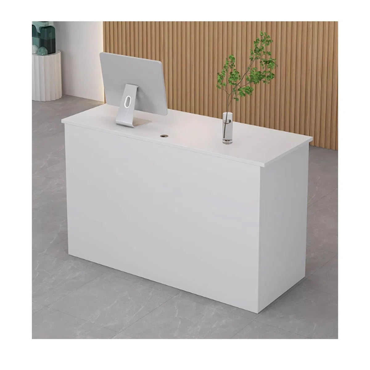 Moderner Thekentisch, Kassentisch, Büro-Empfangsständer Mit Schubladen, Einzelhandelstheke Und Empfangstresen, for Kasse, Lobby, Schönheitssalon Und Büro(White,120cm/47.2in)