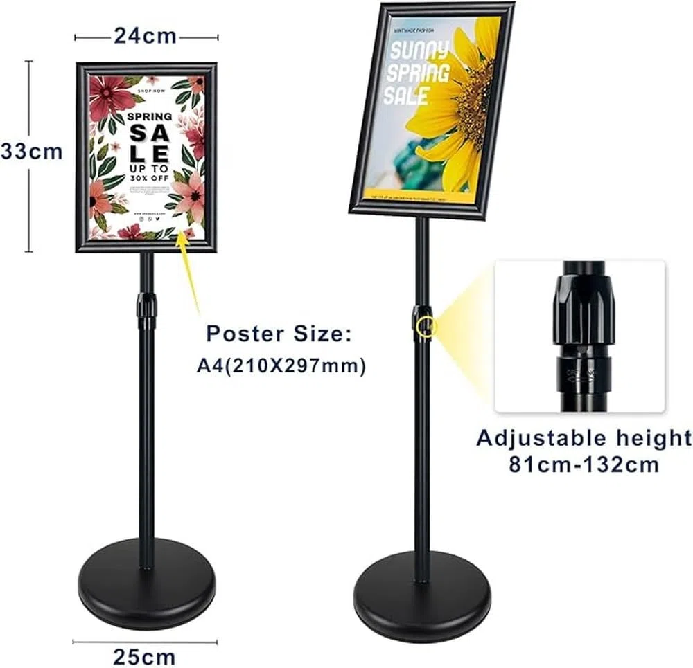 Höhenverstellbarer Schaufenster Displayständer für Werbung