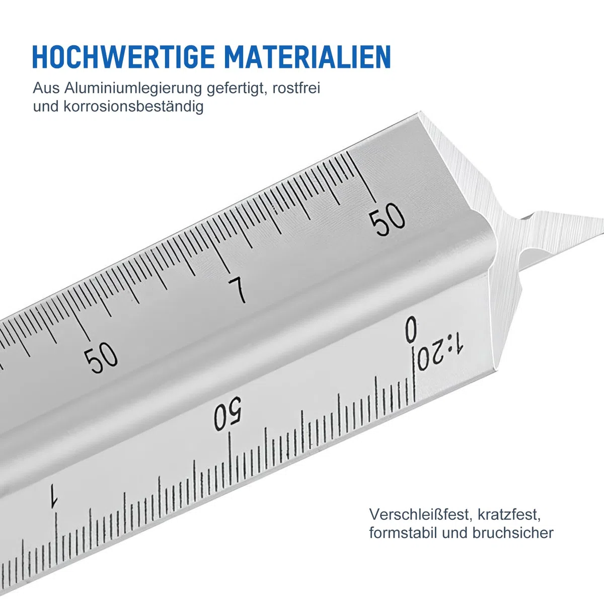 TONAUP 2 Stück Maßstab Lineal, Aluminium Dreikantmaßstab Dreikant für Architekten, Ingenieure, Architekturstudium- 1:20, 1:25, 1:50, 1:75, 1:100, 1:125/1:100, 1:200, 1:250, 1:300, 1:400, 1:500
